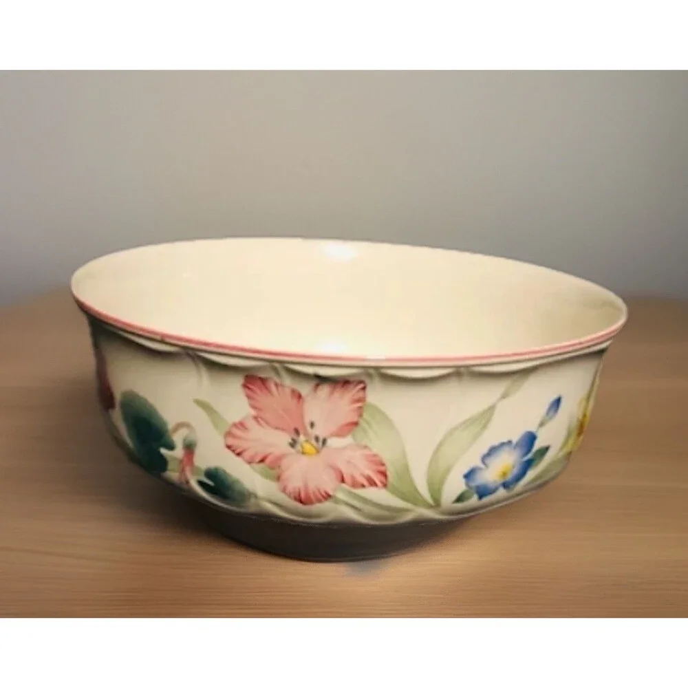 Villeroy & Boch Flora Bella Porcelain Vegetable Salad Serving Bowl 9.75” Germany